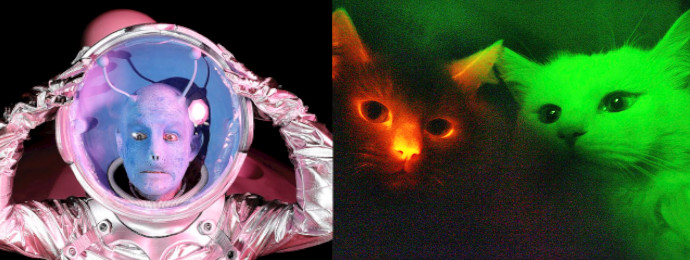 Alien und Katzen als Symbolbilder für Atomsemiotik