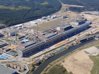 Luftaufnahme des seit 1995 in Stilllegung befindlichen Kernkraftwerks in Greifswald (KGR)