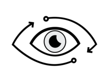 Illustration eines Auges, Link zum Themenbereich Atomrechtliche Aufsicht über Endlager